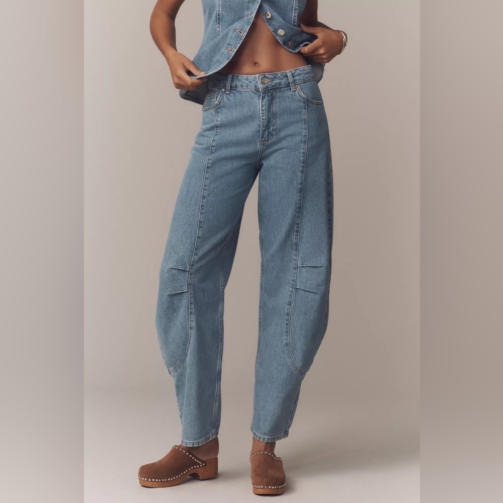 NWT! Anthropologie ALIGNE Courage Mid-Rise Barrel-Leg Jeans 🏠🗝️ - Picture 2 of 6